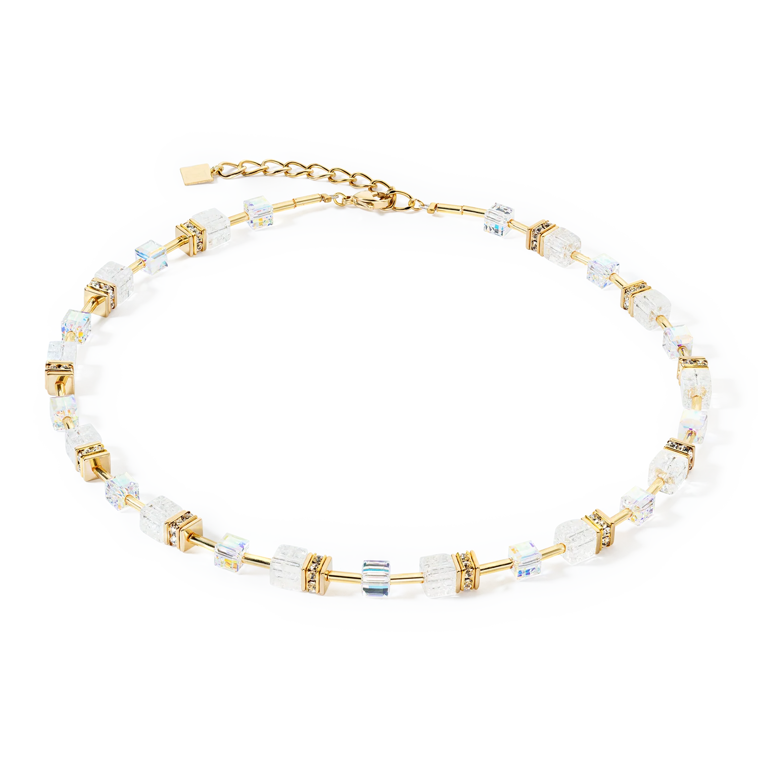 GeoCUBE® Iconic Nature necklace gold white
