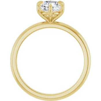 6.5mm Round Brilliant Cut Moissanite Engagement Ring Solitaire