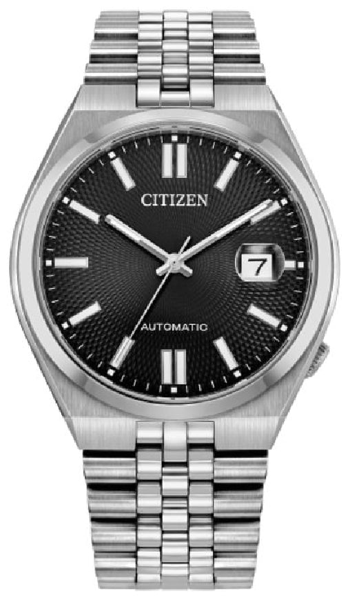 Gent's silver tone stainless steel CITIZEN - AUTOMATIC 'Tsuyosa 60' watch with black dial #NK0020-55E