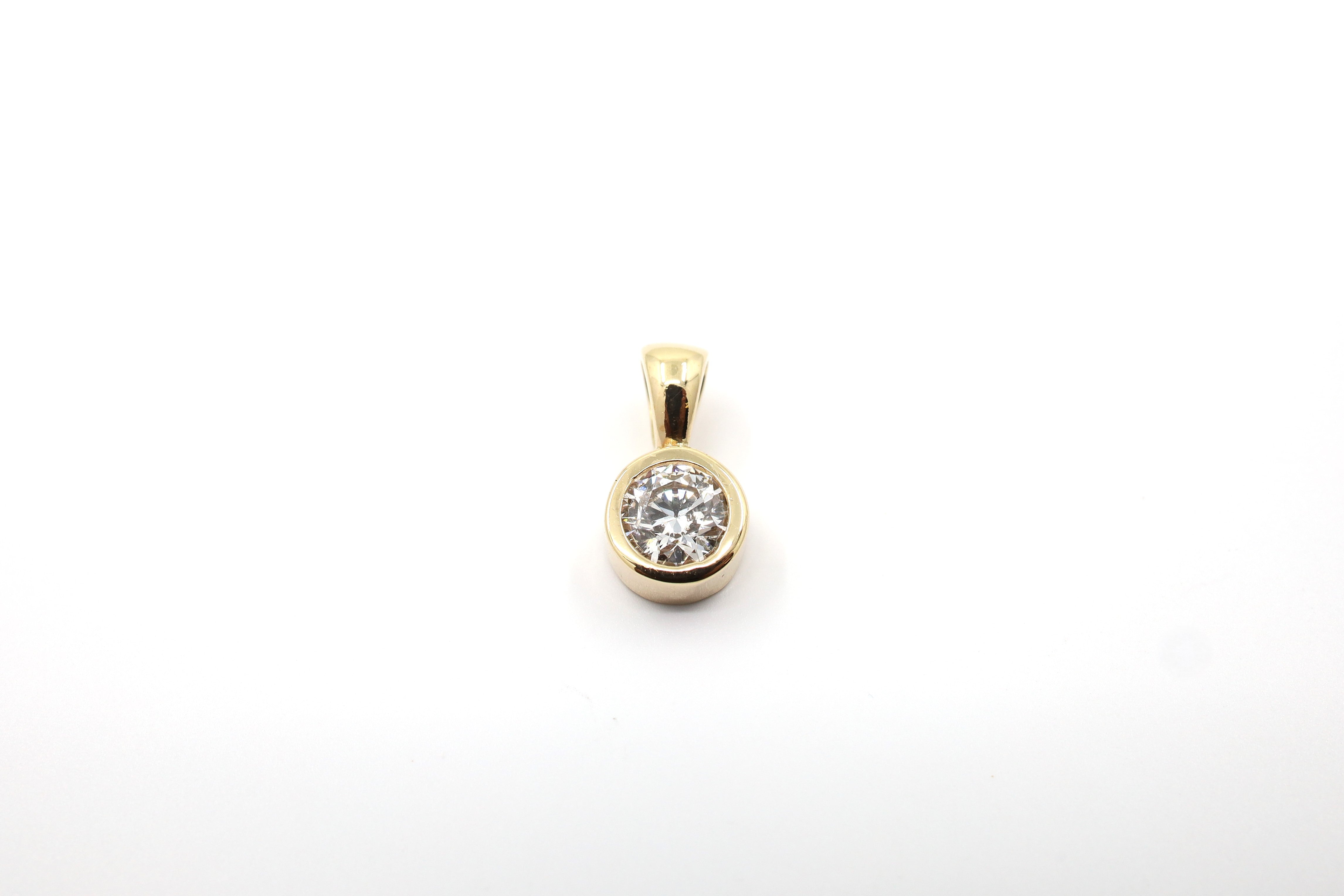 Diamond Solitaire Estate Pendant