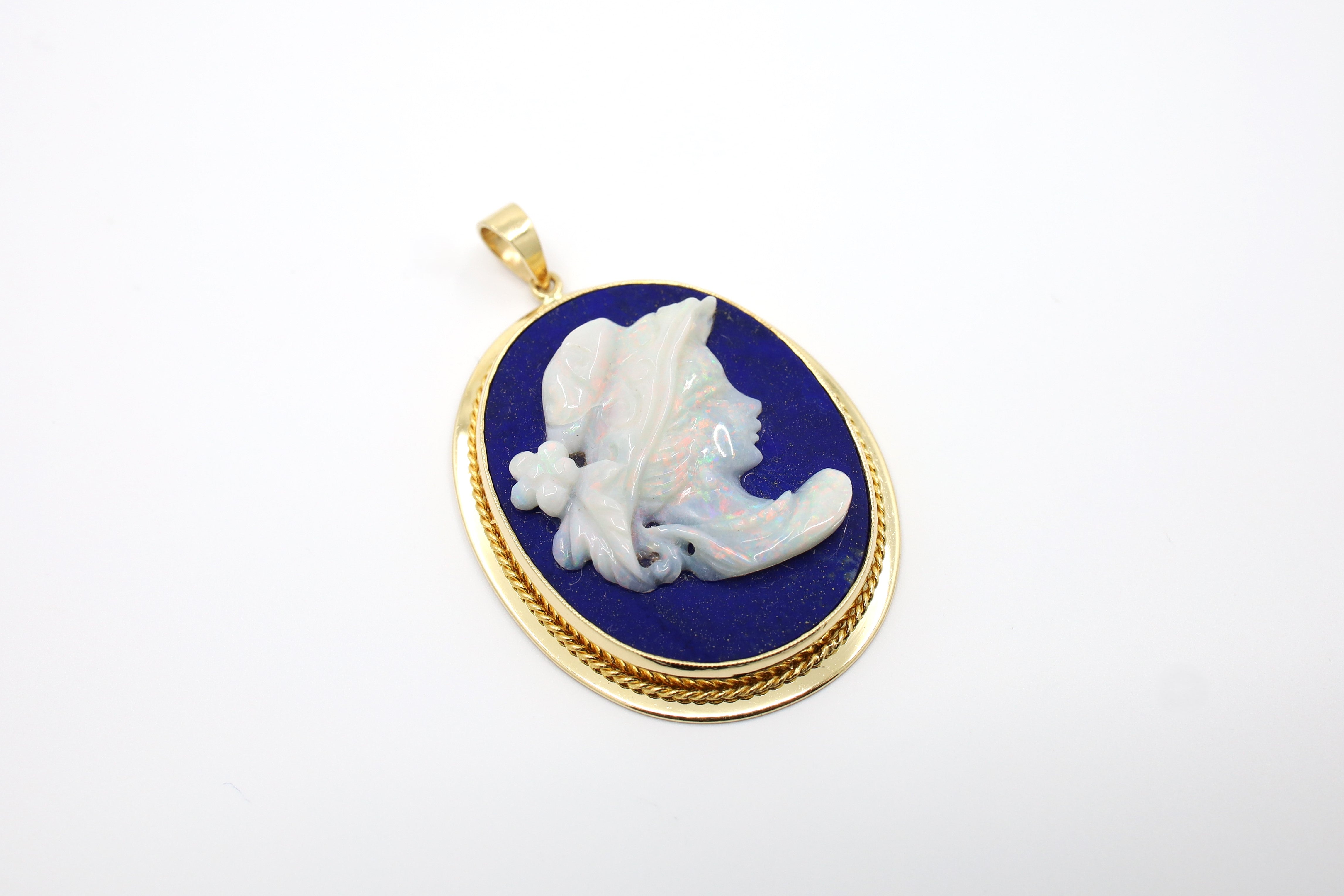 Opal and Lapis Estate Pendant