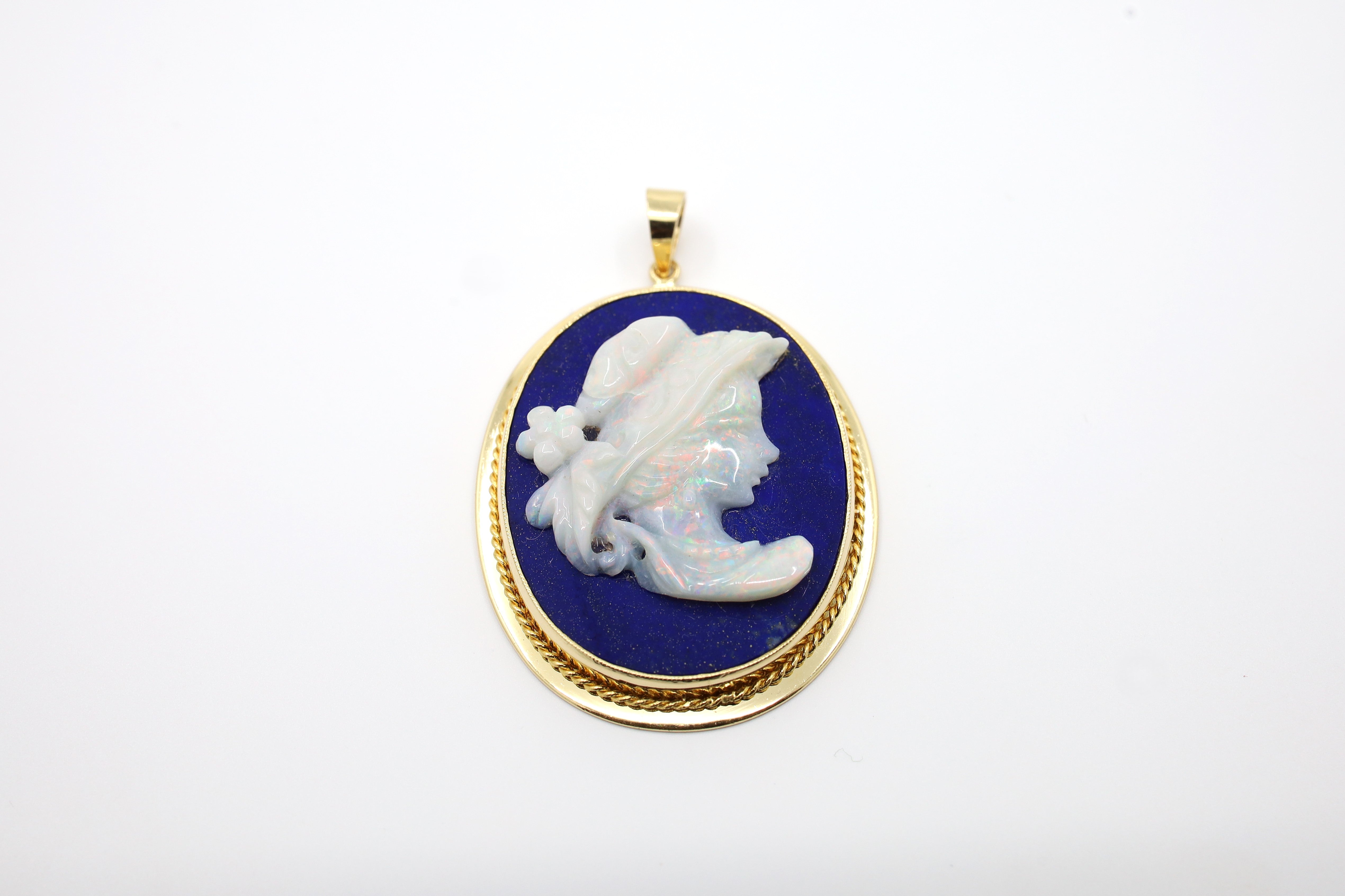 Opal and Lapis Estate Pendant