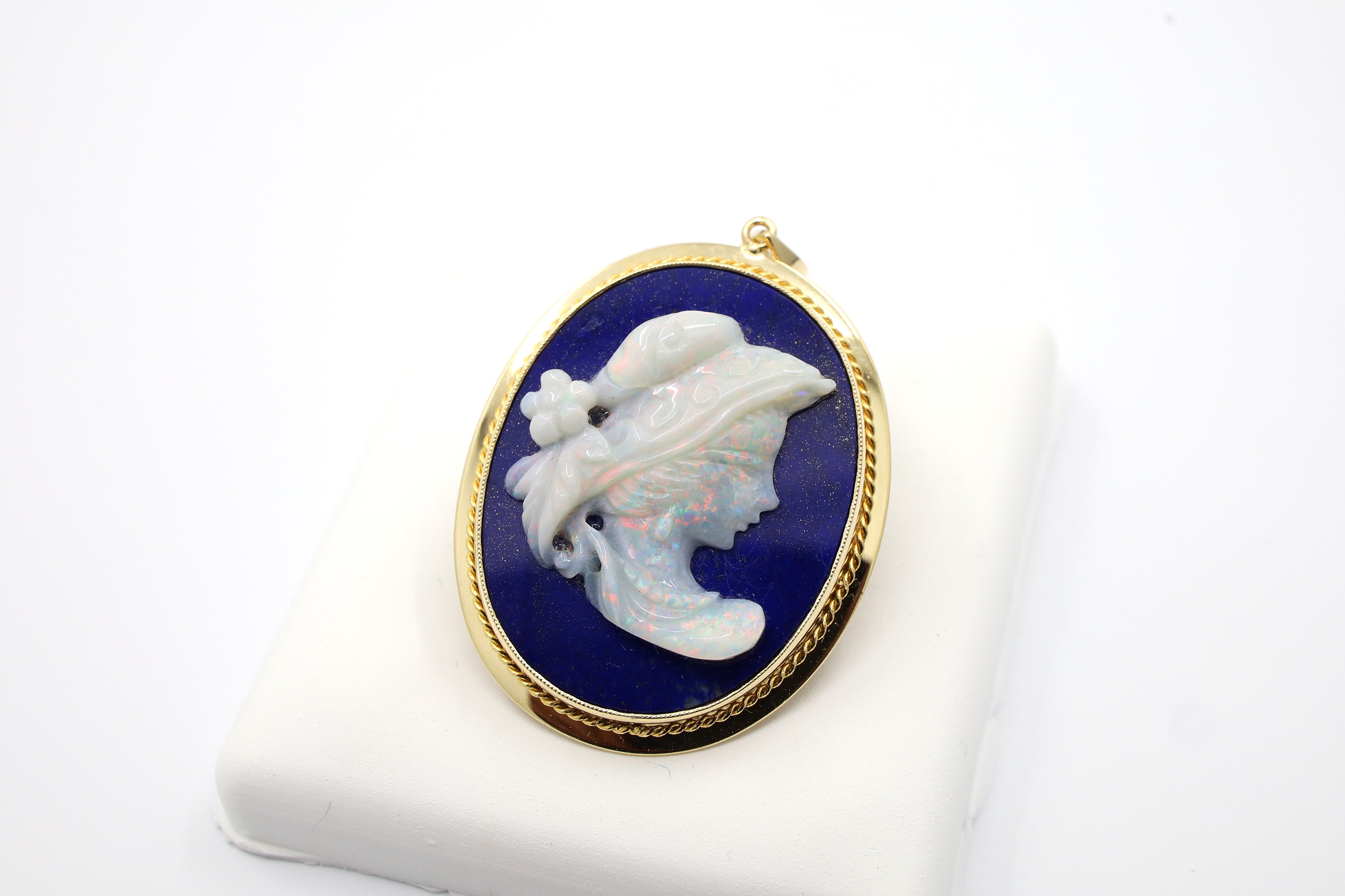 Opal and Lapis Estate Pendant