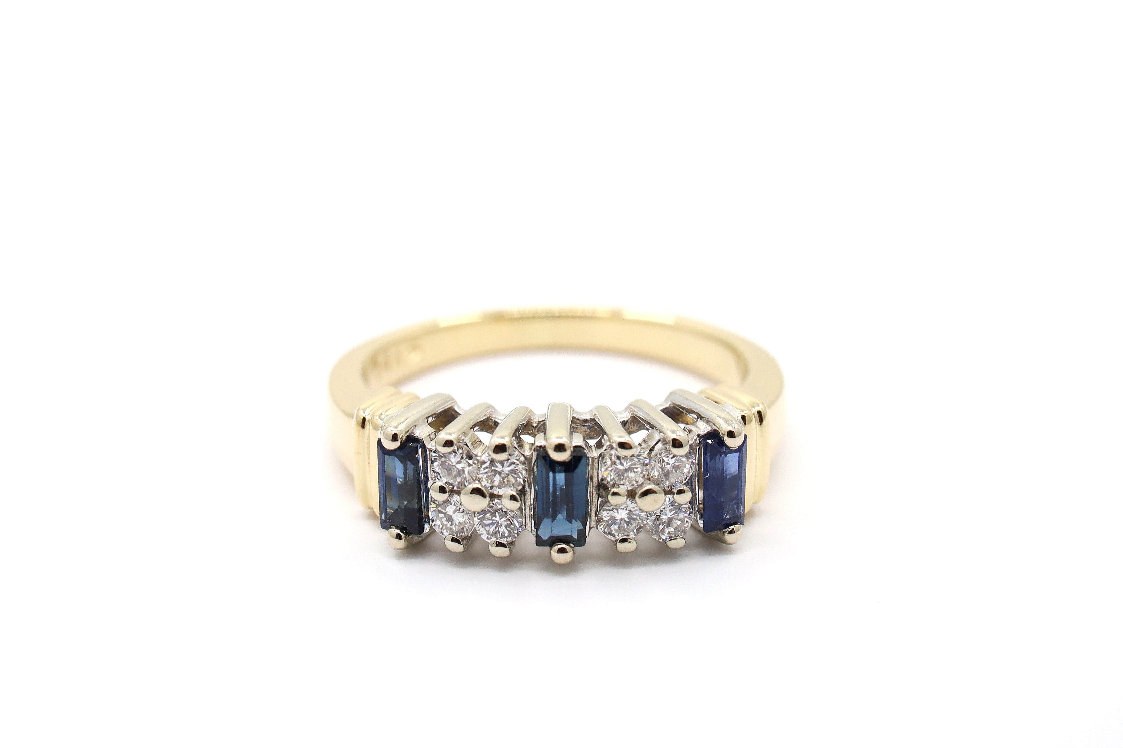 Sapphire & Diamond Estate Dress Ring