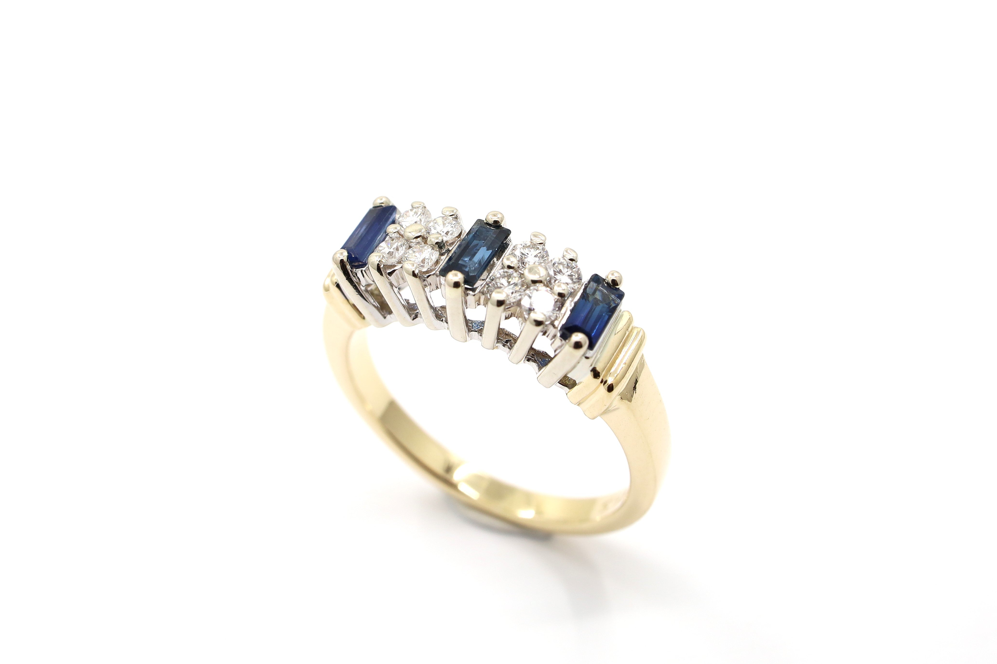 Sapphire & Diamond Estate Dress Ring