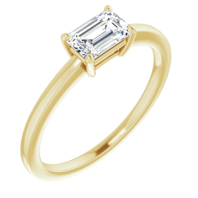 0.75ct Emerald Cut Lab Grown Diamond Engagement Ring Solitaire