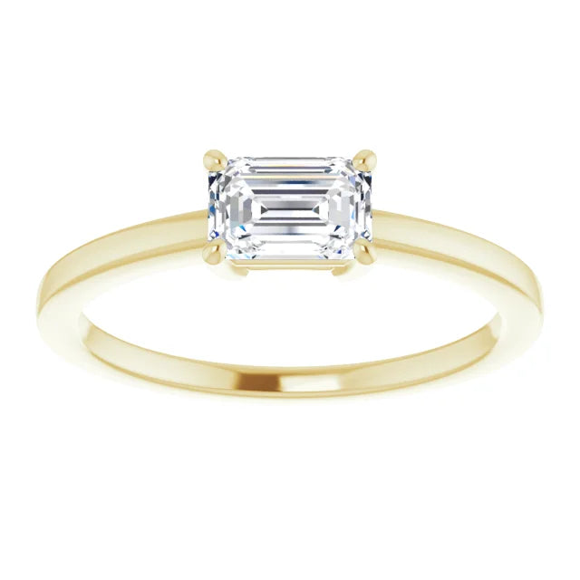 0.75ct Emerald Cut Lab Grown Diamond Engagement Ring Solitaire