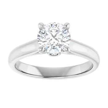 6.5mm Round Brilliant Cut Moissanite Engagement Ring