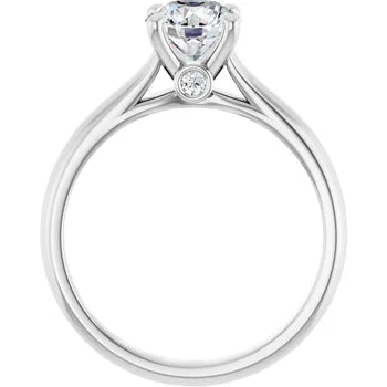 6.5mm Round Brilliant Cut Moissanite Engagement Ring