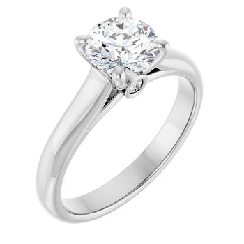 6.5mm Round Brilliant Cut Moissanite Engagement Ring