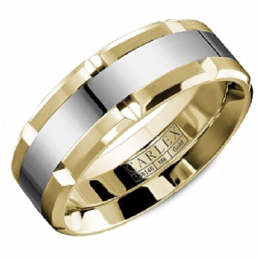 Gent's 14kt yellow and white gold CARLEX G1 Luxury wedding band in 7.5mm width
Ring size = 10