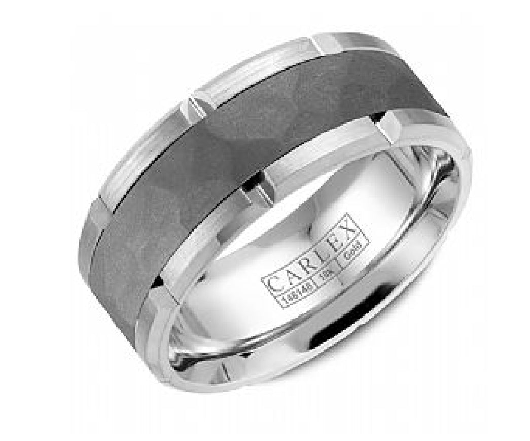 Gent's Tantalum & 14kt white gold CARLEX G1 Luxury wedding band in 9mm width
Ring size = 10