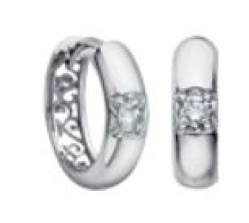**CLEARANCE**
10kt white gold hoop earrings set with 2 round brilliant cut diamonds = 0.50ct tw