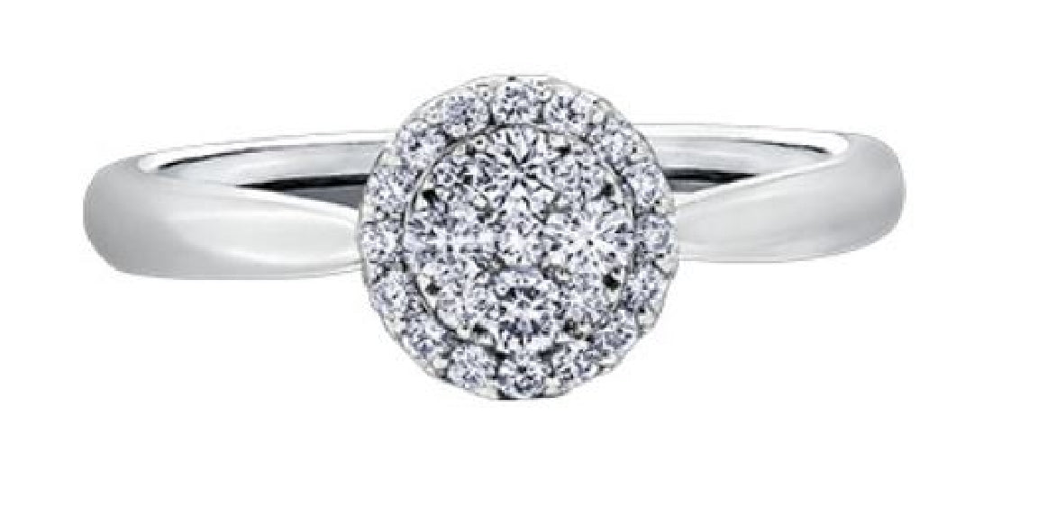 **CLEARANCE**
Lady's 14kt white gold 'ESTORIA' dress/engagement ring set with 25 round brilliant cut diamonds = 1.00ct tw