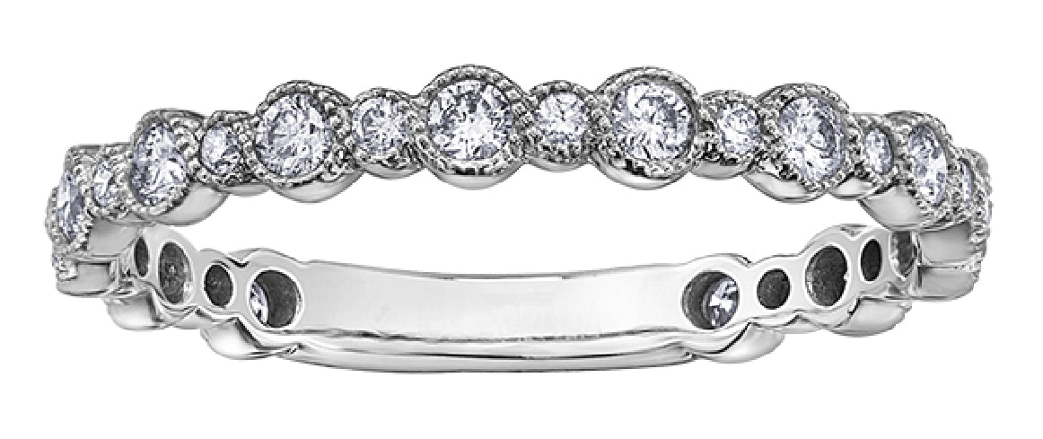 **CLEARANCE**
Lady's 10kt white gold anniversary ring set with 27 round brilliant cut diamonds = 0.41ct tw