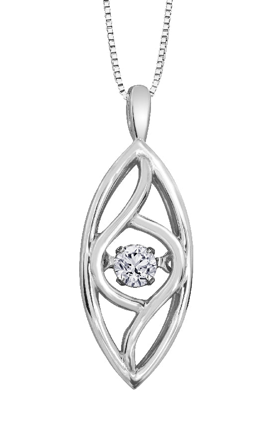 Lady's sterling silver 'Forever Jewellery' 'Northern Dancer' pendant set with 1 x 0.04ct round brilliant cut CANADIAN diamond on a fine box link chain