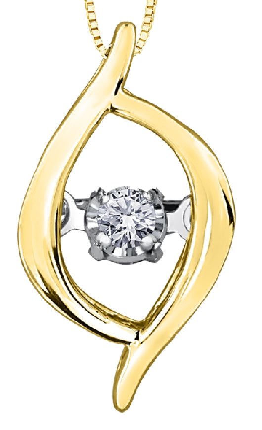 Lady's 10kt yellow & white gold 'Forever Jewellery' solitaire PULSE pendant set with 1 x 0.02ct round brilliant cut diamond on a fine box link chain