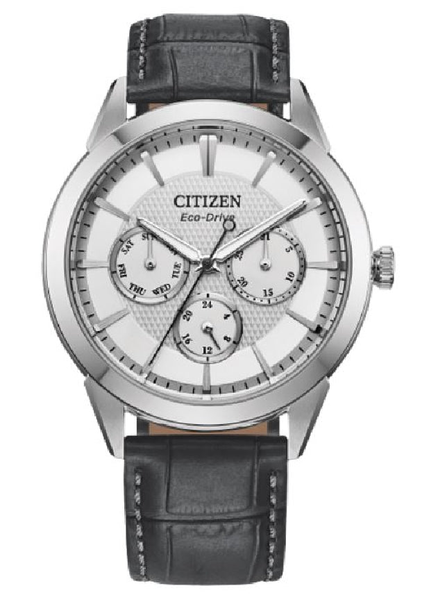 Gent's CITIZEN ECO-DRIVE vintage inspired watch with black leather strap #BU2110-01A