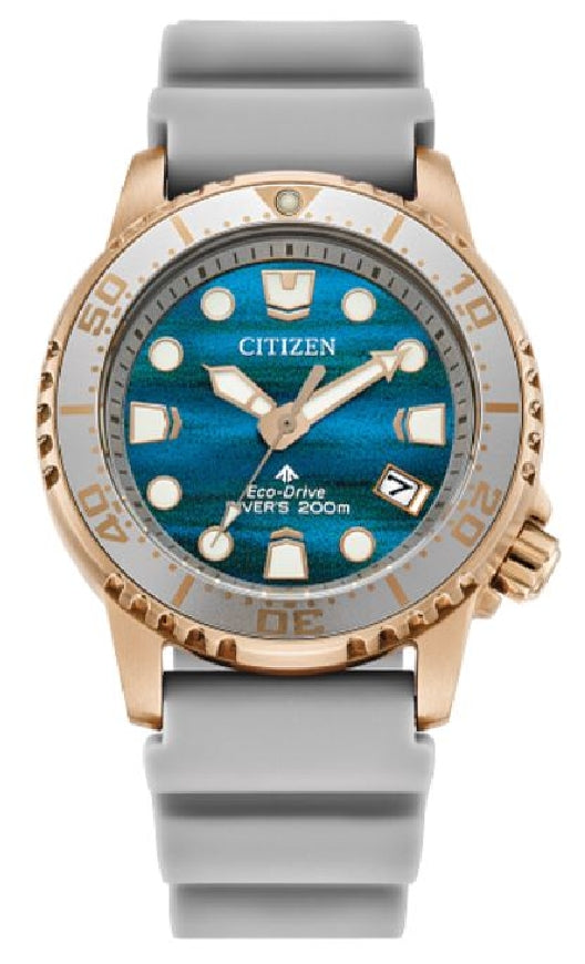 Lady's CITIZEN ECO-DRIVE 'Promaster Dive' stainless steel watch with gray-tone strap
EO2023-00W