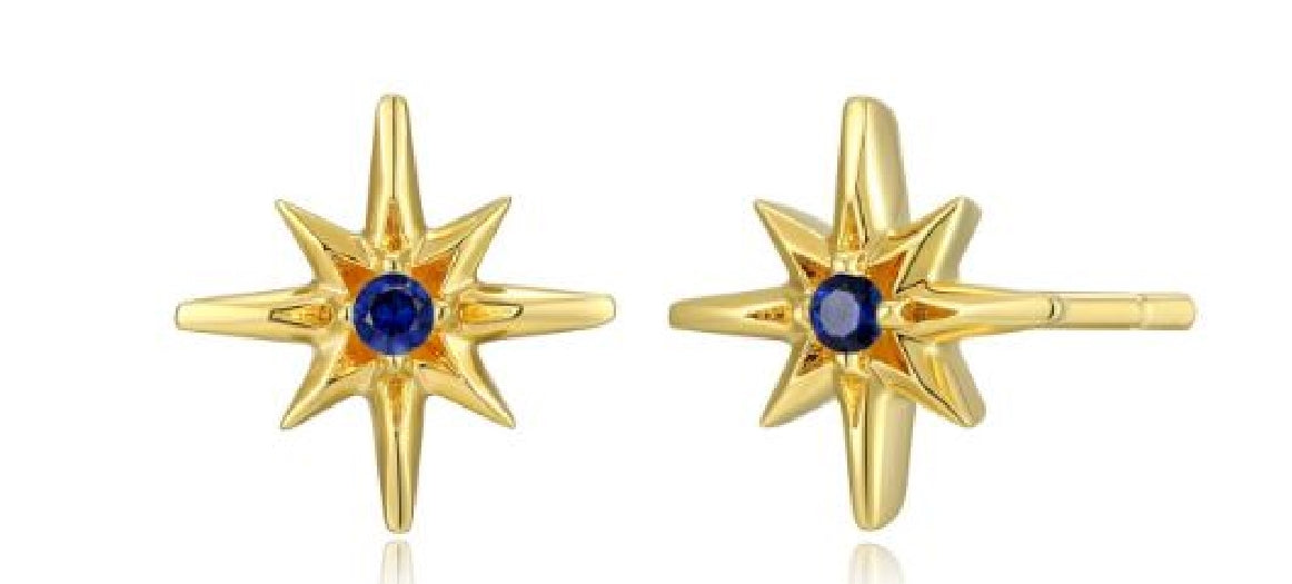 Sterling silver REIGN gold plated star stud earrings