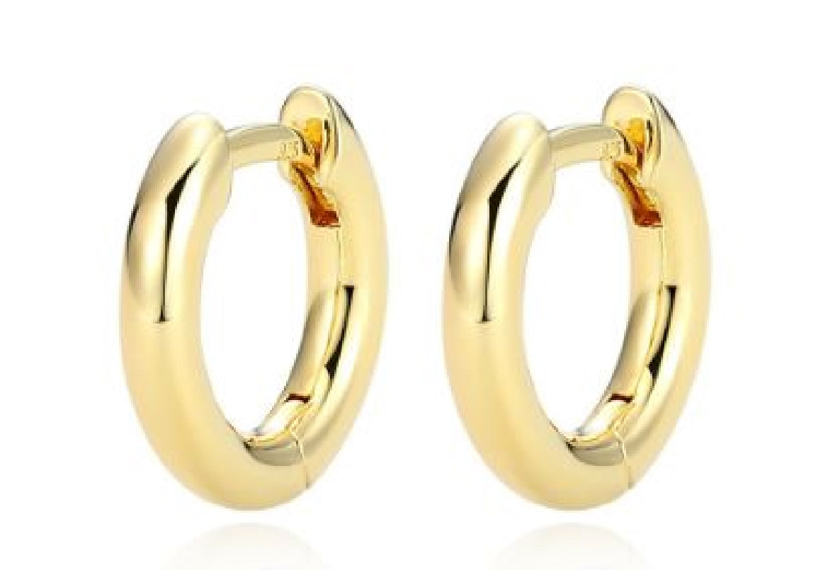 Sterling silver and gold plated REIGN 16mm hoop earrings