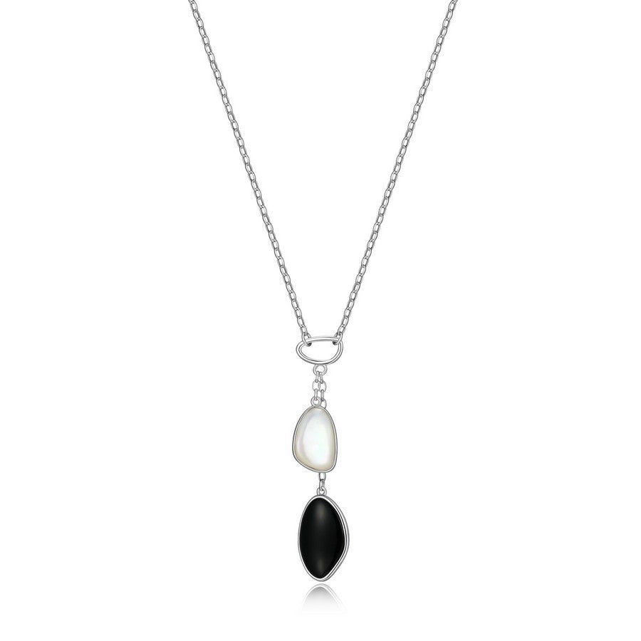 ELLE "Pebble" Black Agate Necklace