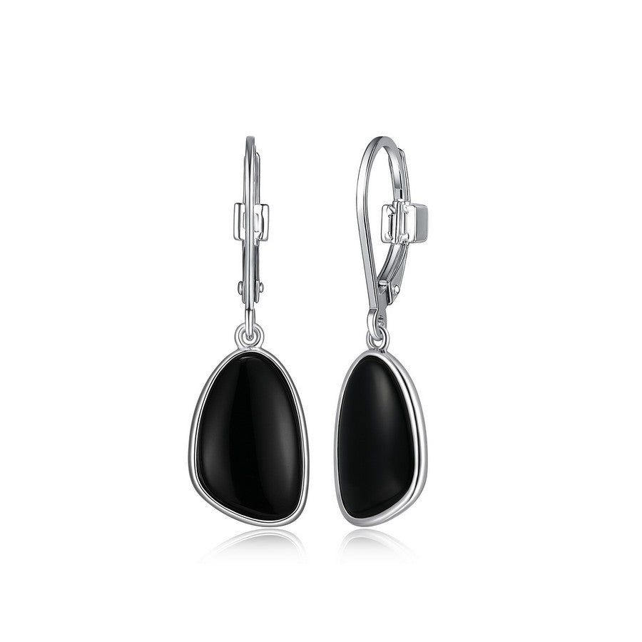 ELLE "Pebble" Black Agate Earrings