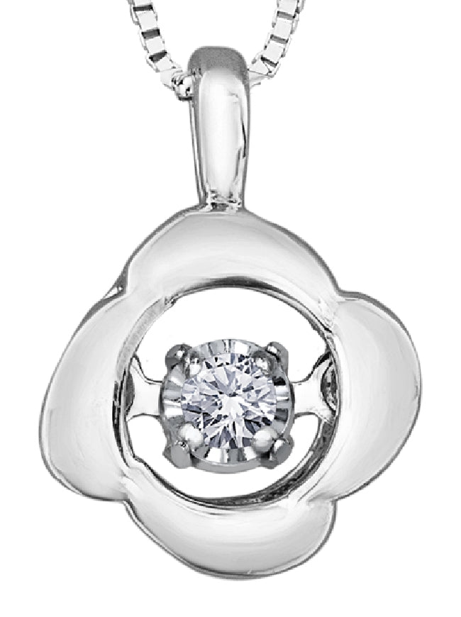 Lady's 10kt white gold 'Forever Jewellery' solitaire PULSE pendant set with 1 x 0.02ct round brilliant cut diamond on a fine box link chain