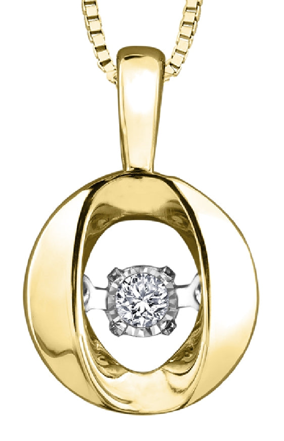 Lady's 10kt yellow & white gold 'Forever Jewellery' solitaire PULSE pendant set with 1 x 0.005ct round brilliant cut diamond on a fine box link chain