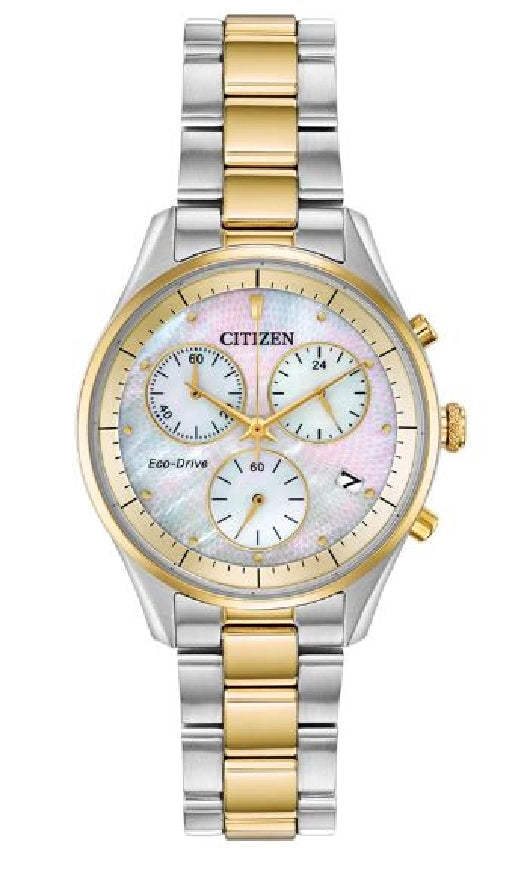 Lady's 2 Tone stainless steel CITIZEN Eco-Drive watch
#FB1444-56D 