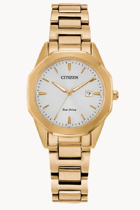 Lady's gold tone CITIZEN ECO-DRIVE 'Corso' watch 
#EW2582-59A