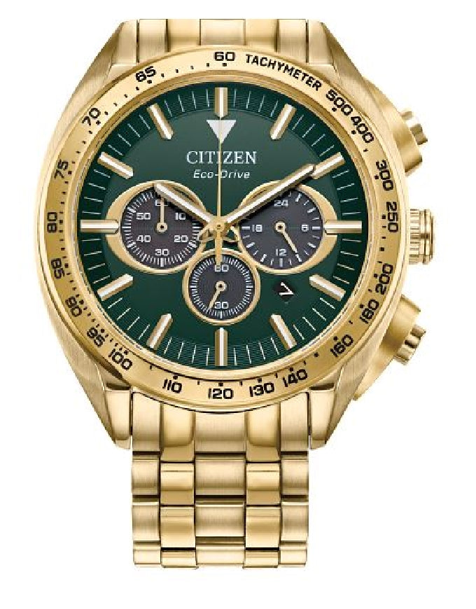 Gent's gold tone CITIZEN ECO-DRIVE Sport Chronograph #CA4542-59X