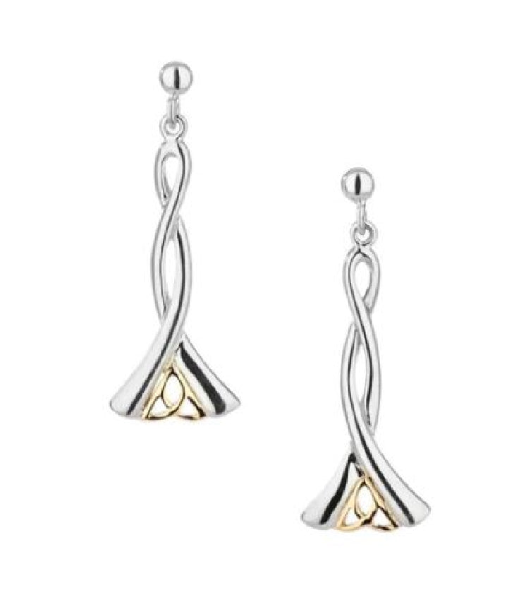 KEITH JACK sterling silver & 10kt gold earrings - 'Celtic Trinity'