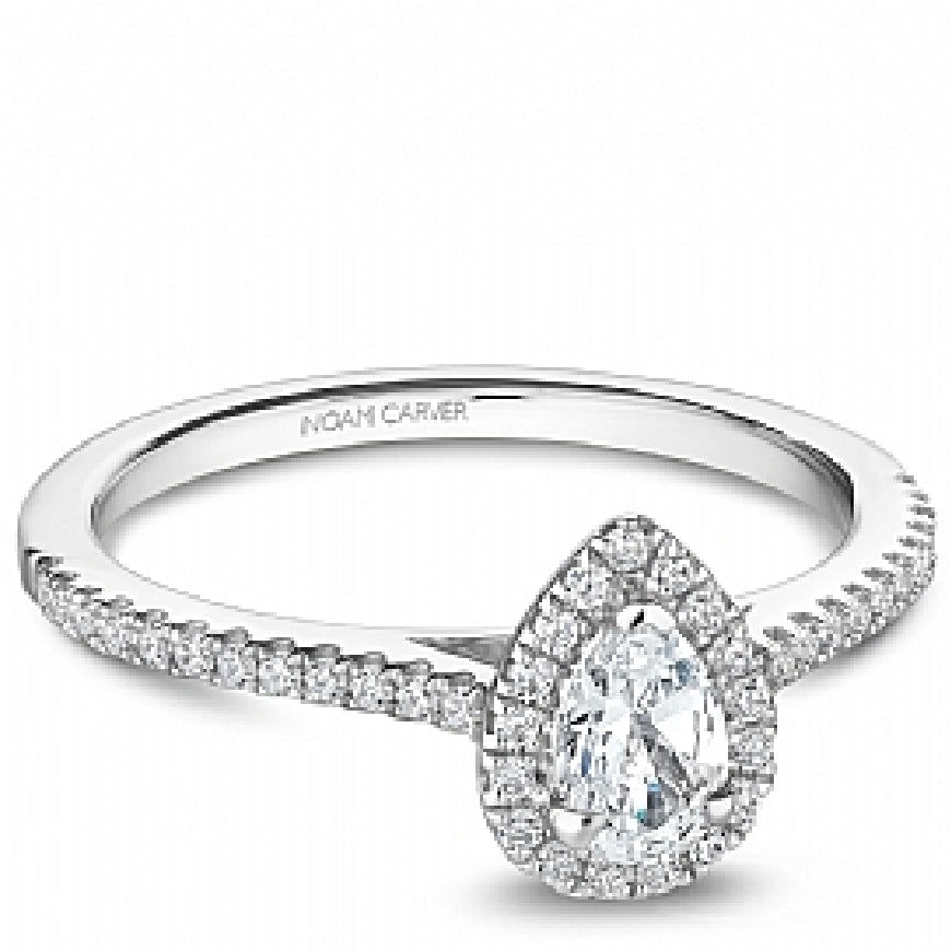 Lady's 14kt white gold NOAM CARVER STUDIO engagement ring set with 1 x 0.33ct pear shaped diamond and 41 = 0.18ct tw
Ring size = 6.5