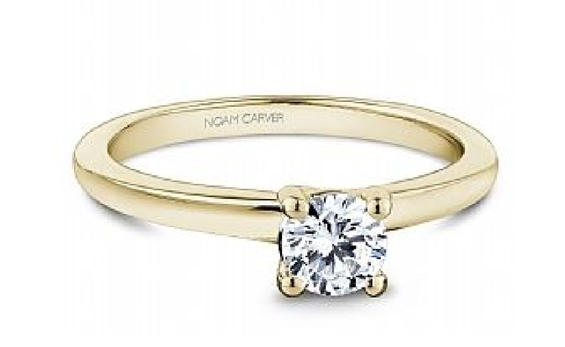 Lady's 14kt yellow gold NOAM CARVER STUDIO solitaire engagement ring set with 1 x 0.50ct round brilliant cut diamond 
Ring size = 6.5