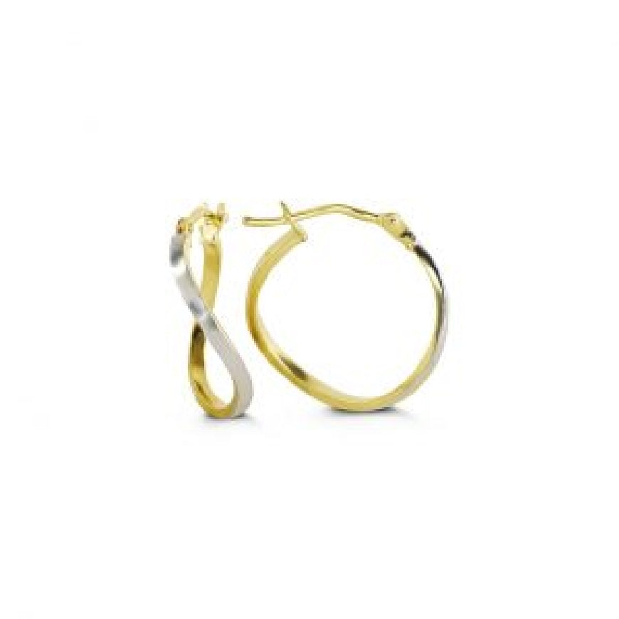 Lady's 10kt yellow & white gold BELLA hoop earrings