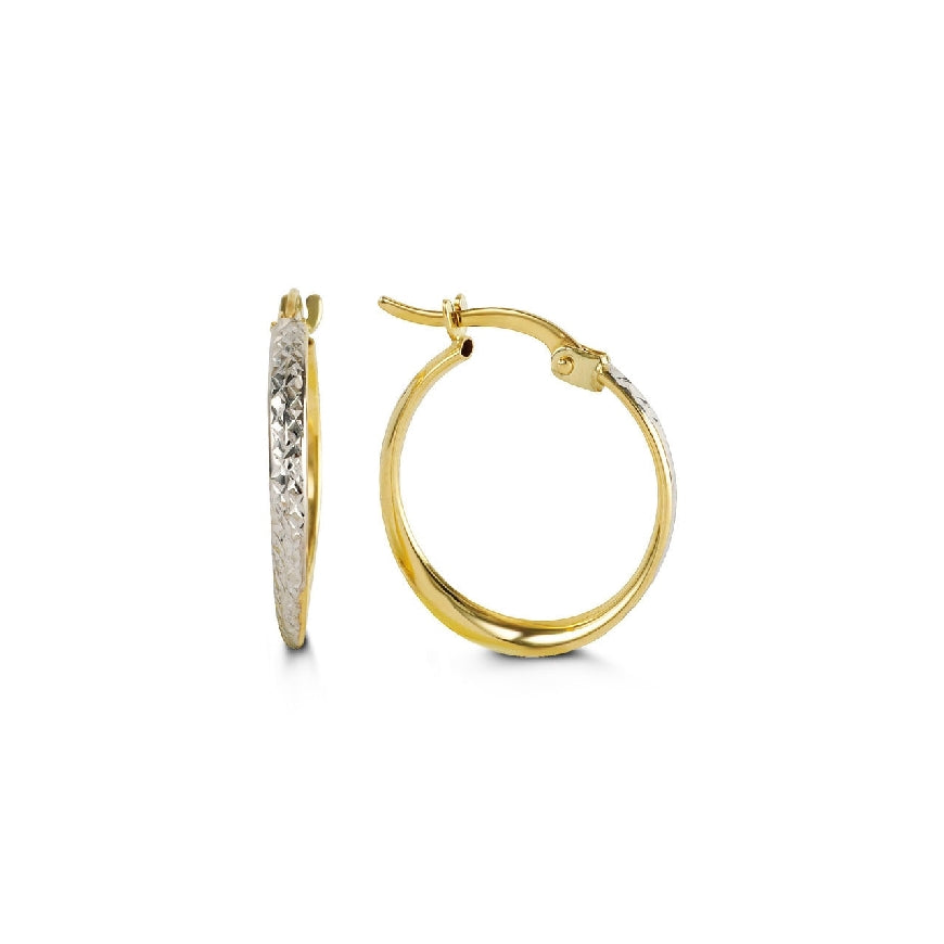 Lady's 10kt yellow & white gold BELLA hoop earrings