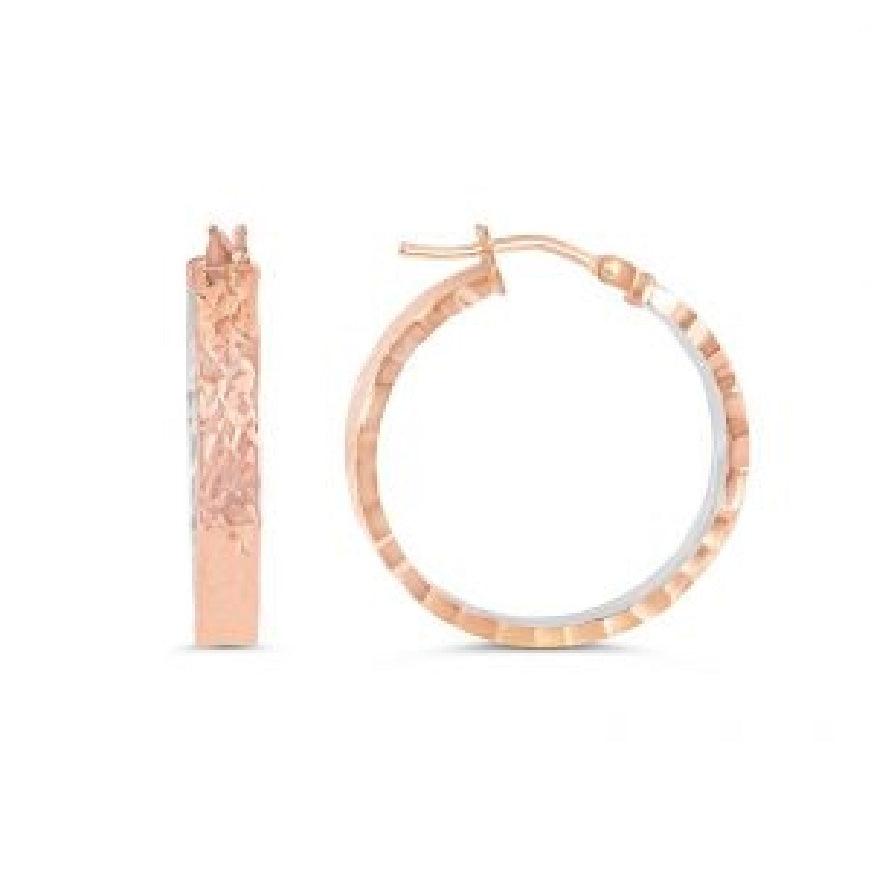 10kt rose & white gold BELLA hoop earrings